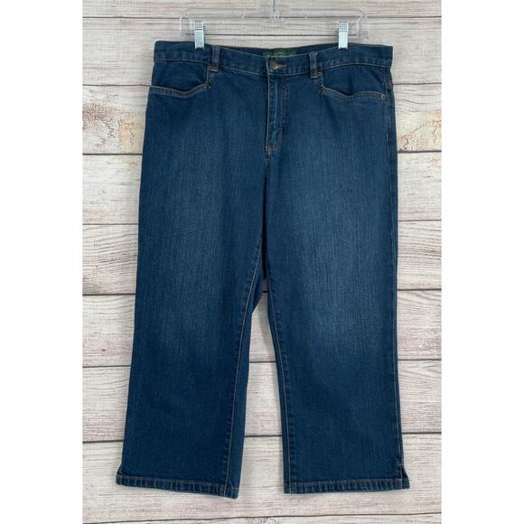 Lauren Ralph Lauren LRL Classic Midcalf Jeans Women's Size 12 Blue Dark Wash - Picture 1 of 8